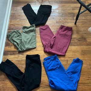 BUNDLE; five pairs, size medium, leggings